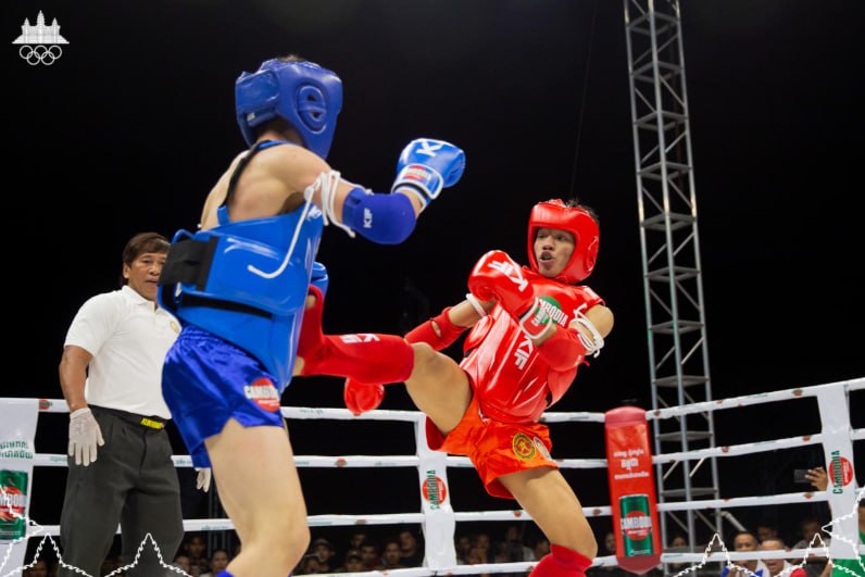 Officials and athletes at the World Kun Khmer Championship opening in Sihanoukville
